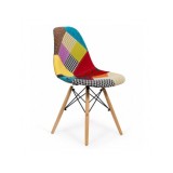 Scaun living si bucatarie BUC 232C, stofa, cadru lemn, 100 kg, multicolor