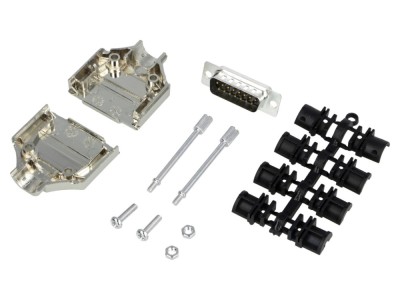 Conector D-Sub tată 15 pini, pe cablu foto