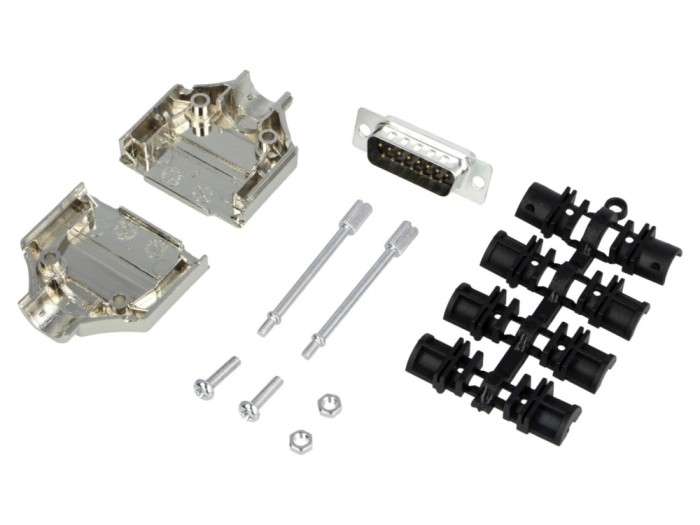 Conector D-Sub tată 15 pini, pe cablu