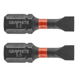 Set biti de impact SL5.5X25mm 1/4&quot; 2buc. GRAPHITE 56H510 HardWork ToolsRange