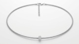Cumpara ieftin COLIER CHOKER ARGINT 925 MESH - LANTISOR RIGID CU ELEMENT CENTRAL ZIRCONIU