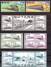 Guyana 1987 - Locomotive, trenuri, serie neuzata foto