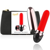 Ruj Vibrant Lux Reincarcabil Coquette Negru/Auriu - Vibrator Feminin Silicon Medical, 10 Moduri, USB, Silentios, Portabil