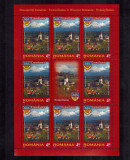 Romania 2013 Transilvania Catedrale Minicoala 8 timbre de 4,30 lei + vinieta MNH, Arhitectura, Nestampilat