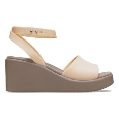 Sandale Crocs Brooklyn Ankle Strap Wedge Bej - Shitake