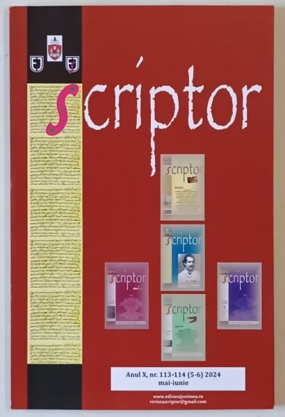 SCRIPTOR , REVISTA LITERARA , APARUTA LA IASI , NR. 5-6 , MAI - IUNIE , 2024