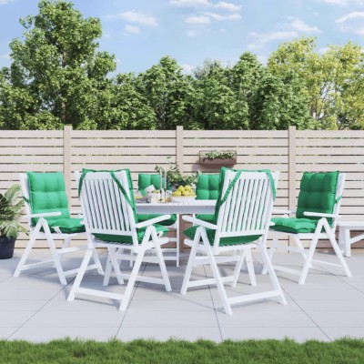 vidaXL Perne scaun cu spătar mic, 6 buc., verde, textil oxford 377688 foto