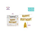 Set 13 Baloane din folie PartyGo Happy Birthday, 40cm, auriu