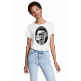 Tricou dama alb - Dali - The Watcher - M