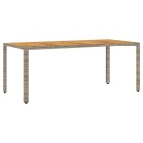 Masa gradina, blat din lemn acacia gri 190x90x75 cm poliratan