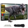 Ecran de proiecție anti-lumină Linomag®, 100 inch, proiecție față/spate, format 16:9, 4K HD, ideal pentru interior și exterior, pliabil, gri metalizat