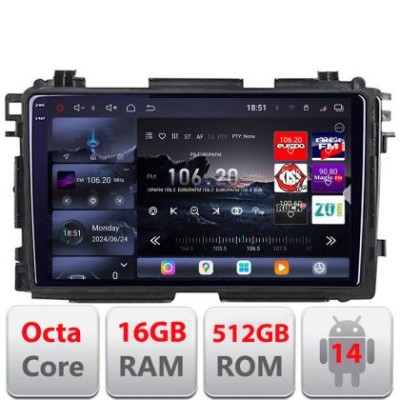 Navigatie Honda HR-V 2013-2018 Android radio gps internet 8 core QLED 2K 16+512 360 Edotec CarStore Technology foto