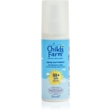Childs Farm Suncare Sun Spray spray pentru protectie solara pentru copii SPF 50+ fără parfum 100 ml