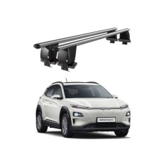 Bare transversale portbagaj auto aluminiu compatibile plafon neted Hyundai Kona Electric 2018- argintii sau negre