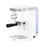 Espressor manual ECG, 1450 W, 1.25 l, dispozitiv spumare, 20 bar, site inox, 2 filtre, Alb