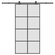 vidaXL Ușă glisantă cu set feronerie 102,5x205 cm sticlă ESG/aluminiu