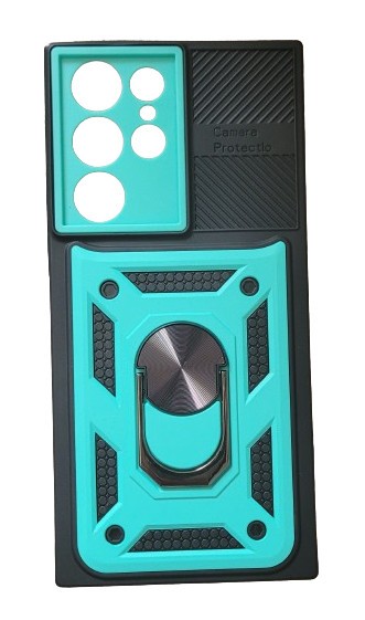 Husa antisoc Hybrid Armour cu inel Samsung S22 Ultra 5G Verde Turcoaz