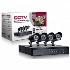 Sistem DVR cu 4 camere de supraveghere pentru interior sau exterior foto