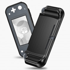 Husa pentru Nintendo Switch Lite, Techsuit Carbon Silicone, Black