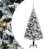 vidaXL Brad de Crăciun artificial Verde 150 cm PVC și Oțel și Plastic 3396951