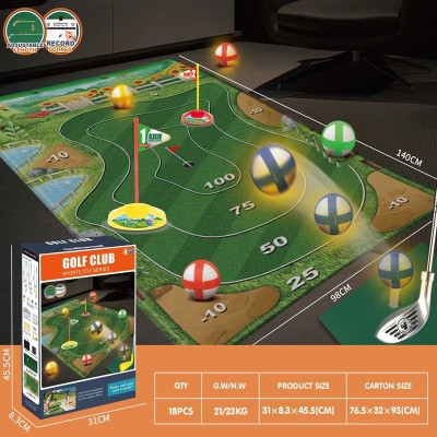 Indoor Golf Carpet Sports Parent-Child Sports Interactive Competitive Toy Set - Color: Golf Carpet Training Set 588B1 foto