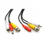 Cablu video BNC cu audio RCA si alimentare DC 15m, LN-EC04-15M-AUDIO, Oem