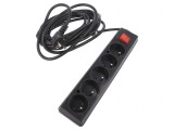 Prelungitor Negru 5 Prize 5m 16A