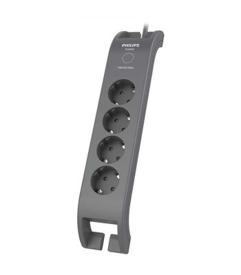 Prelungitor cu protectie 4 prize 2m gri PHILIPS SPN3140A foto