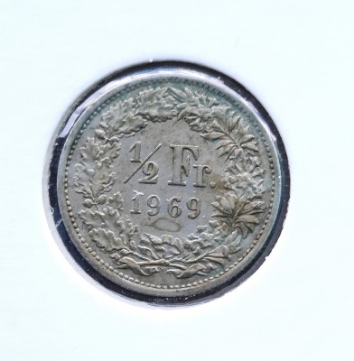 1/2 Franc 1969, Elvetia - G 4526 foto