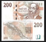 CEHIA 200 KORUN / COROANE 2018 [1] P- 19h - Prefix M, a UNC / UNC , aproape necirculata