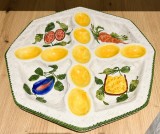 Platou pentru oua - compartimentat - portelan italia - 9 oua