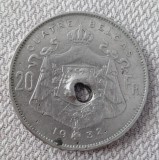 Moneda Belgia - 4 Belga / 20 Francs 1932 - Text in franceza - Rara