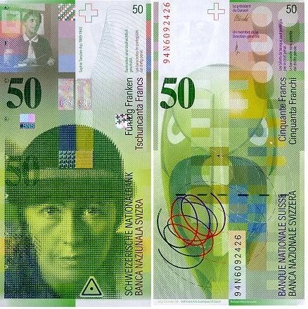 Bancnota ELVETIA - 50 fr. 2002 - P71a(3) - XF
