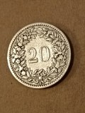 20 rappen 1893. [poze]. Tiraj = 1.000.000. Discount conform descriere [10 - 20 %. Vezi descrierea]. (1893a), Europa