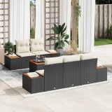 Cumpara ieftin Set de canapele pentru grădină cu pernă 6 pcs Negru Rattan poli