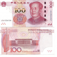 China 100 Yuan 2015 UNC