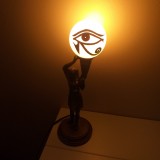 Veche lampa veioza decor statueta faraon Egipt ochiul mintii Eye of Horus Ra