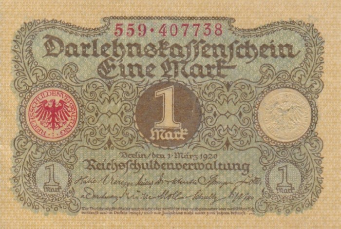 GERMANIA 1 marca 1920 AUNC!!!