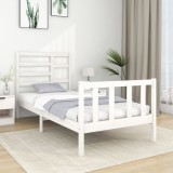 vidaXL Cadru de pat Single 3FT, alb, 90x190 cm, lemn masiv
