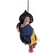 Figurina Halloween Vrajitoare Befana polirasina textil multicolor cm 10x6x18 H