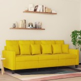Gossi canapea cu 3 locuri, galben, 180 cm, catifea