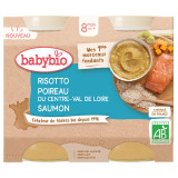 Babybio Eco Piure Risotto cu Somon, 2x200 g, BabyBio