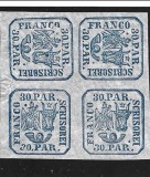 Lp 13 1864 30 parale in bloc de 4 MNH, Nestampilat
