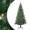 VidaXL Pom de Crăciun artificial pre-iluminat cu 300 LED Verde 210 cm 3396783