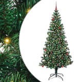 vidaXL Pom de Crăciun artificial pre-iluminat cu 300 LED Verde 210 cm 3396783
