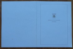 Meniu si invitatie catre Mia Groza , Bellevue Palace Berna, 1974, New York