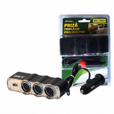 Priza tripla cu USB 12V/24V - resigilat foto