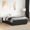 vidaXL Cadru de pat cu lumini LED, negru, 135x190 cm, lemn prelucrat 3209647