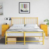 Gossi noptiere, 2 buc., galben mustar, 34,5x39x62 cm, otel