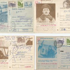 România, lot 4 cărţi poştale circulate, aerofilatelie 1
